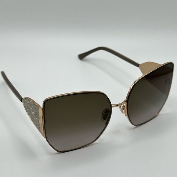 JIMMY CHOO Sunglasses River/S 763 Gold Oversized Women NEW main image 6